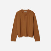 The Organic Cotton Waffle Henley | Toasted Almond