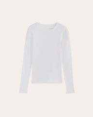 The Luxe Rib Long-Sleeve Crew | White