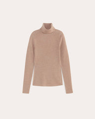 The Turtleneck in Lurex Merino | Rose Gold