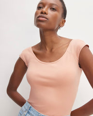 The Supima® Form Cap-Sleeve Tee | Blush Pink