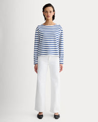 The Mariner Tee | Bone / Mazarine Blue