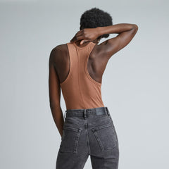The Luxe Rib Racerback Tank | Carob Brown