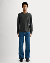 The Essential Organic Long-Sleeve Tee | Washed Black