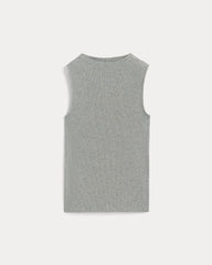 The Luxe Rib Funnel-Neck Tank | Heathered Grey