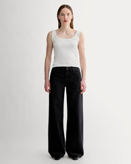 The Luxe Rib Square-Neck Tank | White