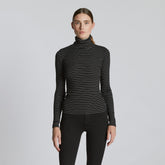 The Luxe Rib Turtleneck | Black / Canvas Tan