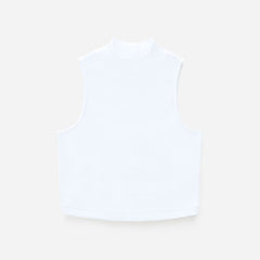 The Ribbed Mockneck Tank | White