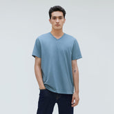 The Organic Cotton V-Neck Tee | Greyish Blue