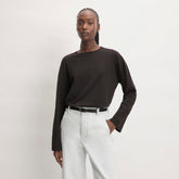 The Organic Cotton Relaxed Long Sleeve Tee | Vintage Black