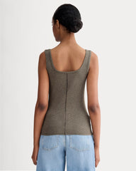 The Luxe Rib Square-Neck Tank | Heathered Fatigue
