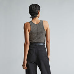 The Luxe Rib Tank | Heathered Fatigue