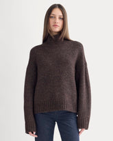 The Cloud Oversized Turtleneck | Heathered Burgundy