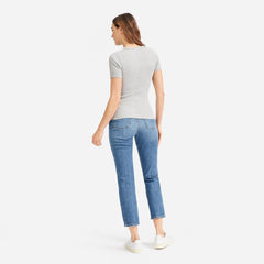 The Pima Micro-Rib Crew Tee | Heathered Grey