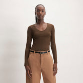 The Supima® Form Ballet Neck Tee | Cocoa