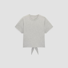 The Organic Cotton Tie Back Tee | Heather Grey