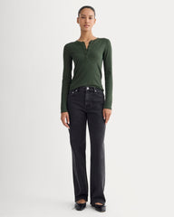 The Luxe Rib Henley | Dark Forest