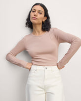 The Luxe Rib Long-Sleeve Crew | Dusty Rose
