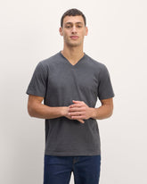 The Essential Organic V-Neck Tee | Heather Deep Navy