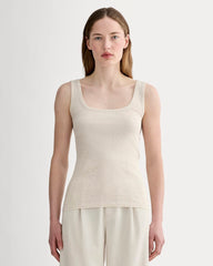 The Luxe Rib Square-Neck Tank | Heathered Oat