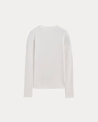 The Luxe Rib Funnel-Neck Tee | White