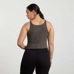 The Pima Micro-Rib Short Tank | Heathered Fatigue