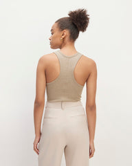 The Luxe Rib Racerback Tank | Heathered Tan