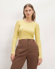 The Luxe Rib Long-Sleeve Crew | Raffia