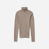 The Luxe Micro-Rib Turtleneck | Heathered Burnt Sugar