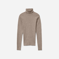The Luxe Micro-Rib Turtleneck | Heathered Burnt Sugar