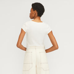 The Rib Soft Knit Scoop-Neck Tee | Bone