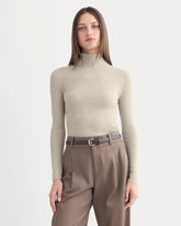 The Turtleneck in Ultrasoft Merino | Heather Oatmeal