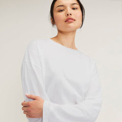The Organic Cotton Relaxed Long Sleeve Tee | White