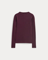 The Luxe Rib Funnel-Neck Tee | Heathered Port Royale