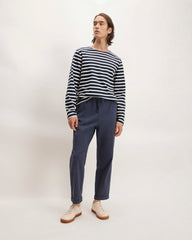 The Premium-Weight Long-Sleeve Mariner Tee | Navy / Bone