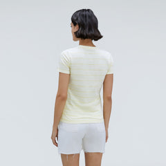The Organic Cotton Crew Tee | Pastel Yellow / White