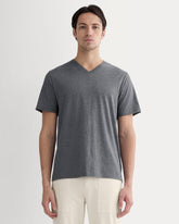 The Essential Organic V-Neck Tee | Heathered Charcoal