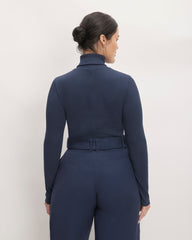 The Luxe Rib Turtleneck | Navy