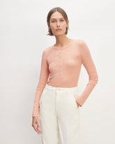 The Luxe Rib Henley | Blush Pink