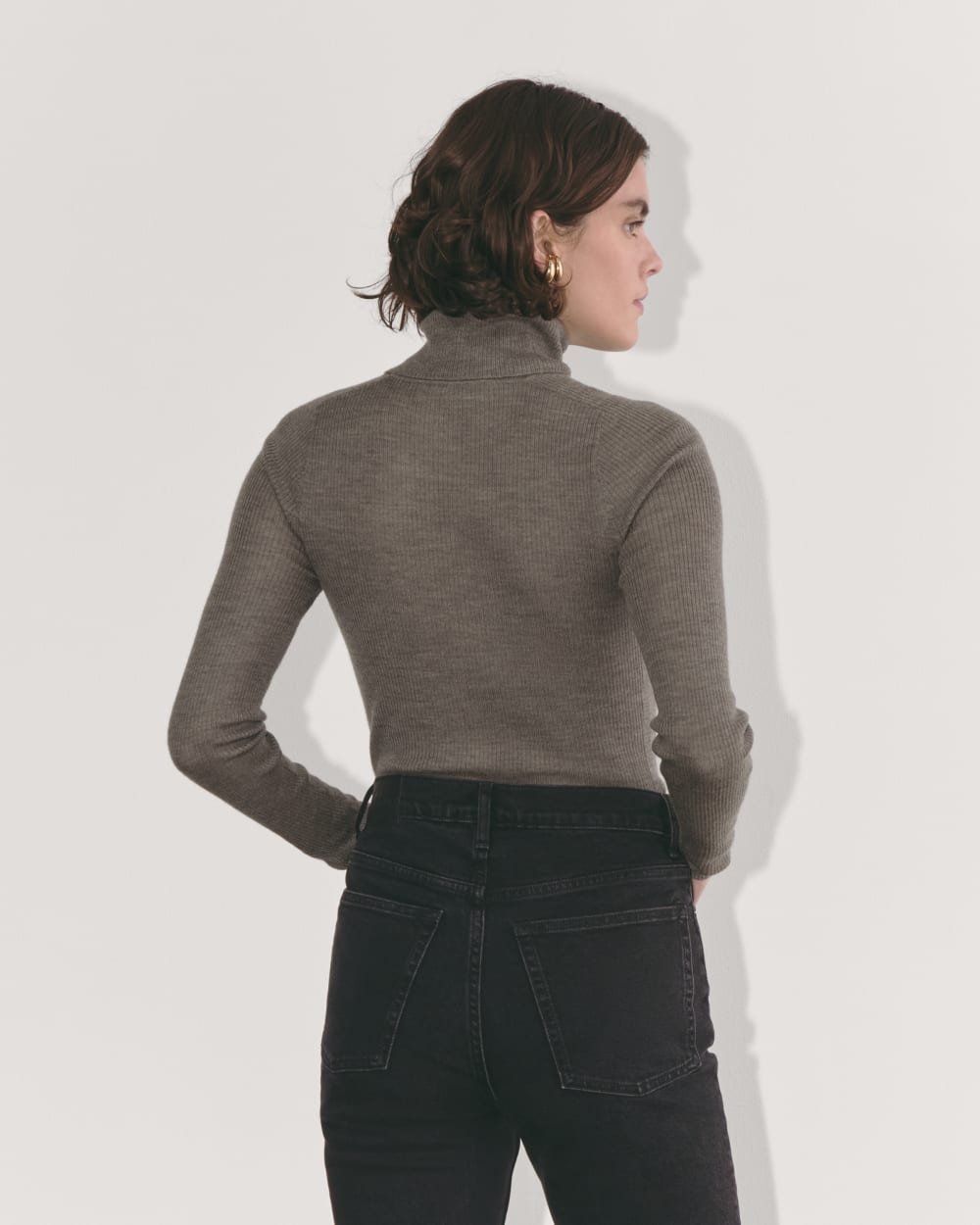 The Turtleneck in Ultrasoft Merino | Heather Cocoa