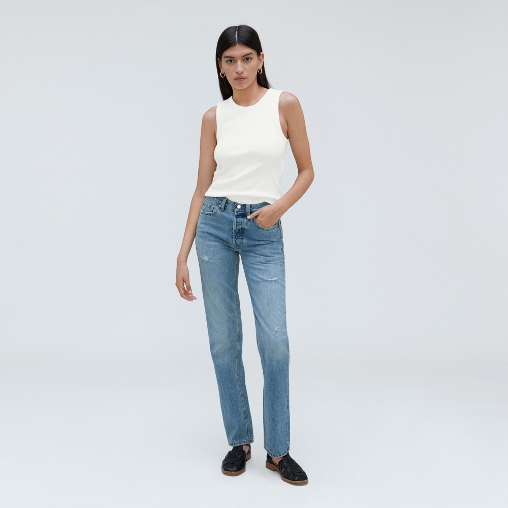 The Ribbed Cutout Tank | White