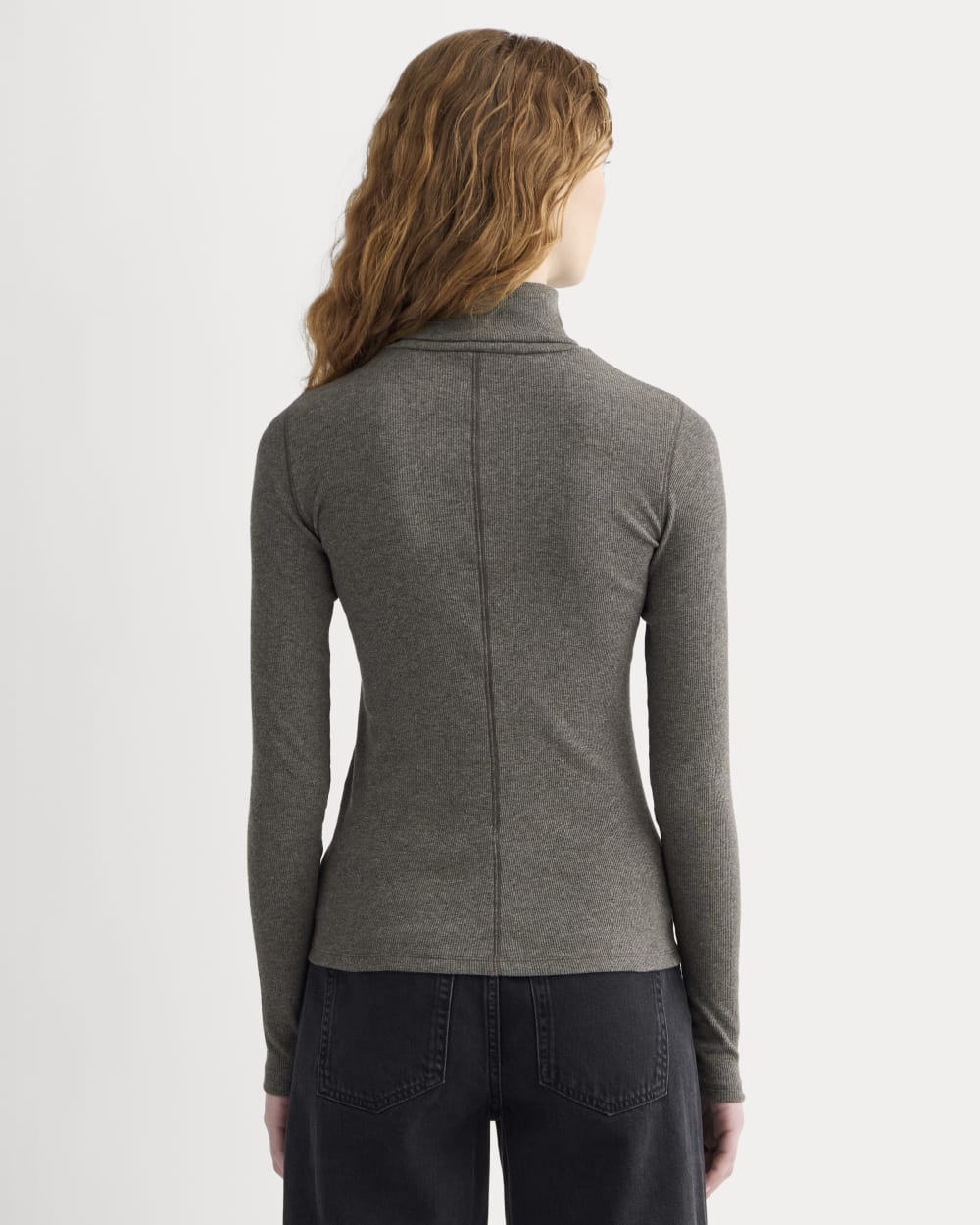 The Luxe Rib Turtleneck | Washed Heathered Fatigue