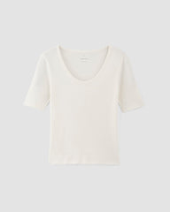 The Vintage Rib Scoop-Neck Top | Bone