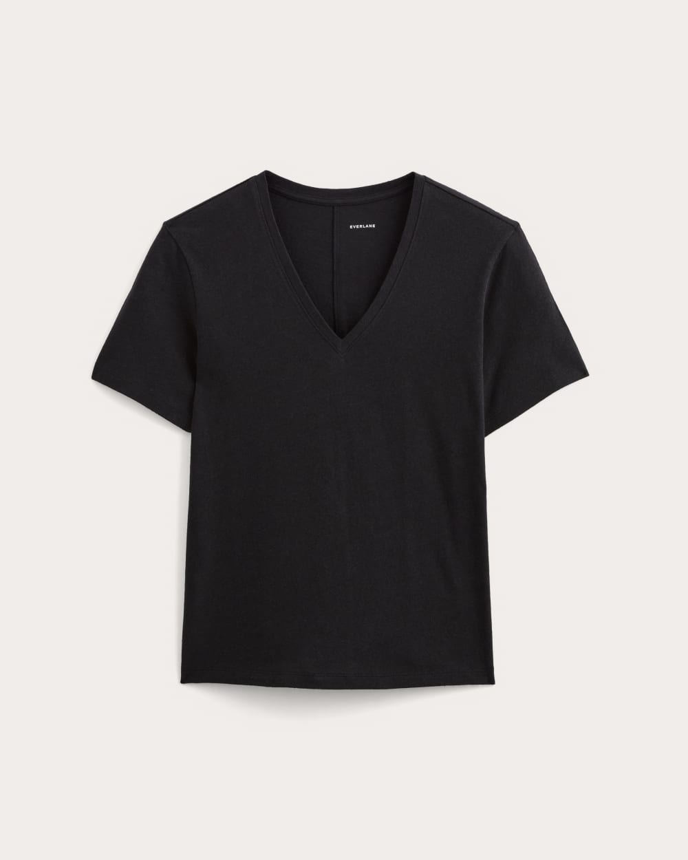 The Slouchy V-Neck Tee in Cotton Linen | Black
