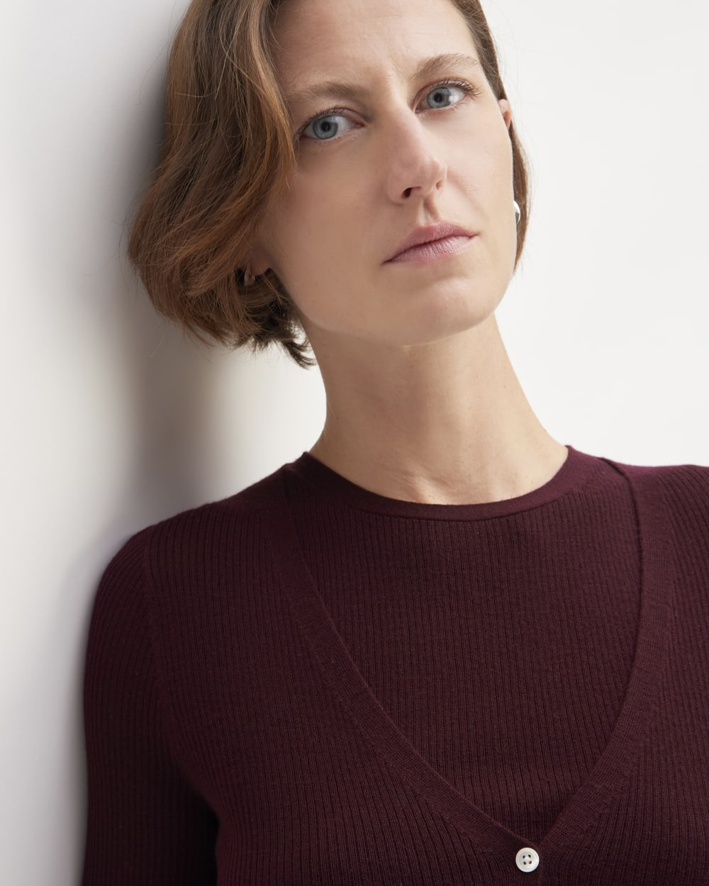 The Cardigan in Ultrasoft Merino | Burgundy
