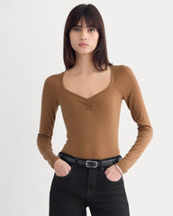Sweetheart-Neck Top in Butterluxe | Toffee