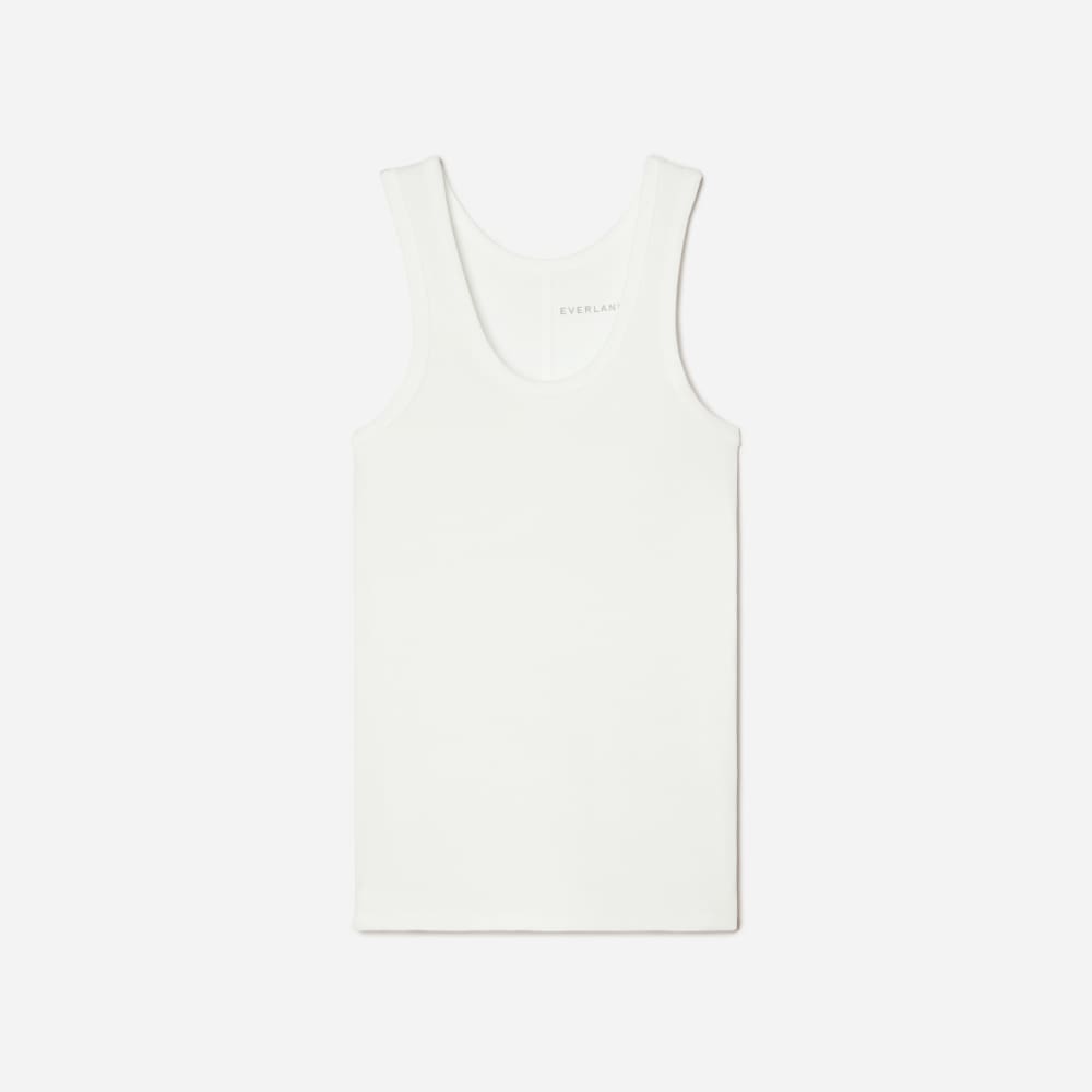 The Pima Micro-Rib U-neck Tank | White