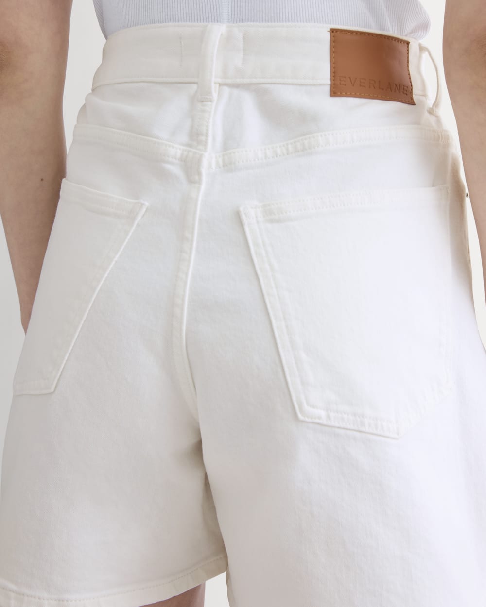 The A-Line Denim Short | White