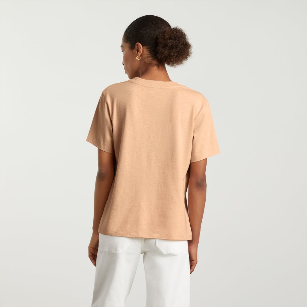 The Vintage V-Neck Hemp Tee | Hazelnut
