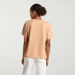 The Vintage V-Neck Hemp Tee | Hazelnut