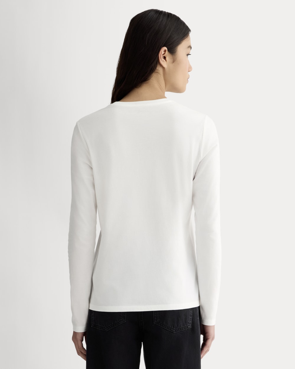 The Slim Long-Sleeve Crew in Essential Cotton | White
